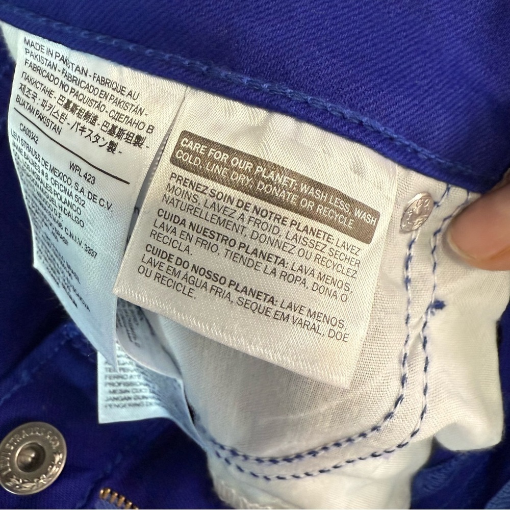 Levi’s So Slimming Royal Blue Skinny Jeans NWOT Size 32 - Picture 9 of 11